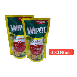 Wipol Pembersih Lantai Cairan Disinfektan Citrus Fresh Bioshied 390ml x2