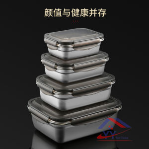 High Quality SUS 304 Stainless Steel Lunch Box with Lid / Microwave heated/ Food Container Storage / Student school office lunch box