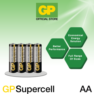 GP SUPERCELL Super Heavy Duty Battery AA [ Shrink Pack of 4s ]
