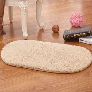 CEMOMEF Oval 4060cm Coral Fleece For Shower Room Toilet Bathtub Shaggy Bath Mat Floor Carpet Bathroom Rugs Doormat