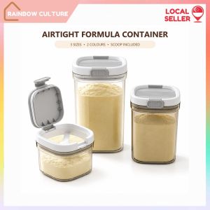 【Rainbow Culture】 Formula Powder Storage Container with Scoop and Leveller Airtight Dry Food Jar 800ml 1300ml 1800ml