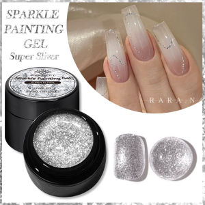 Sinh Ra Khá 5Ml Siêu Lấp Lánh Sơn Gel sơn móng tay nghệ thuật bạc bạch kim hoa hồng vàng Long Lanh Graffiti Sọc Kéo Dòng sơn móng tay UV