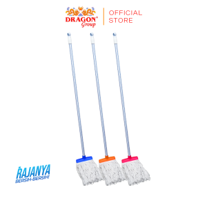 DRAGON Mop Pel Segi M Alat Pel Lantai 110 cm Pembersih Lantai Cleaning Mop Serbaguna MP229 Warna Random