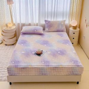 Set ga gối bo chun nỉ nhung sữa họa tiết 3D cute cho bé cao cấp ga giường bọc đệm bo chun mềm mịn hàng nhập khẩu loại 1