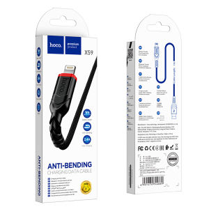 Dây cáp sạc nhanh 2.4A chính hãng HOCO bọc dù chống đứt cho I.P I.P.AD Sam.Sung Hue.Wei Light.ning Type C X59