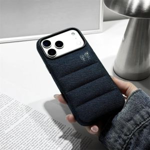 Fashion Denim Down jacket Cartoon Phone Case for iPhone 17 16 Pro 15 17 Pro 17 15 Pro Max Cases Silicone Shockproof Cover Capa