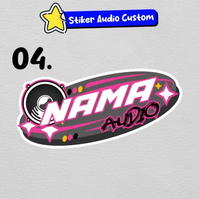 Heishaka Stiker Audio Custom Nama Logo Sticker Sound System Musik Youtube Channel Seperti Brewog Bahan Vinyl Anti Air