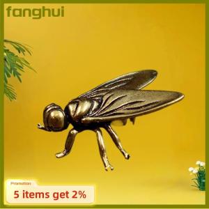 fanghui 1 Piece Metal Insects Animal Figurine Home Office Desktop Decor Mini Brass Fly Insect Ornament Miniature Statue Vintage Craft Decoration
