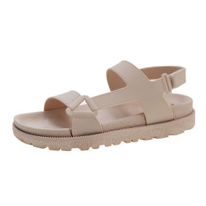 [Free Shipping] New WomenS Sandals For Summer Roman-Style Outdoor Beach Shoes Student Flat-Soled Fashionable Trendy Velcro Strap Sandals