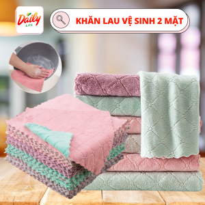 Combo 10 khăn lau bếp - khăn lau tay 2 mặt siêu thấm (KLT04) vệ sinh tiện ích