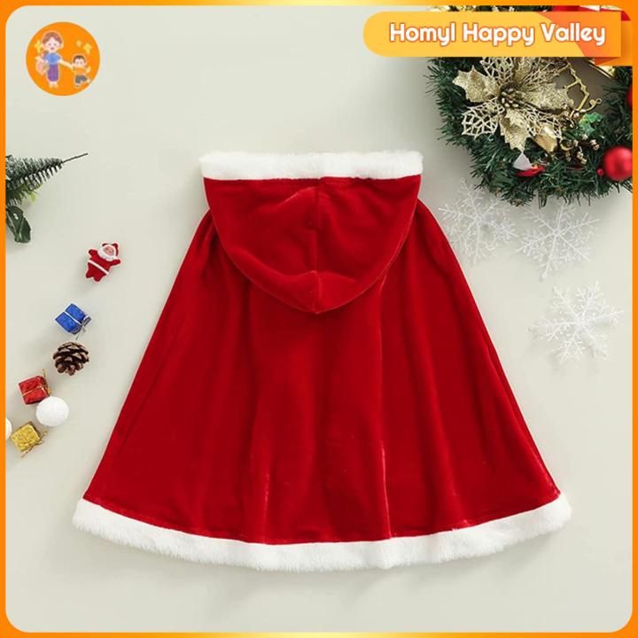 Homyl Christmas Cloak Cape Christmas Costume Cloak Girls Santa