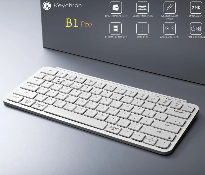 Keychron B1 Pro Ultra-Slim Wireless Keyboard 2.4GHz/Bluetooth/Wired ...