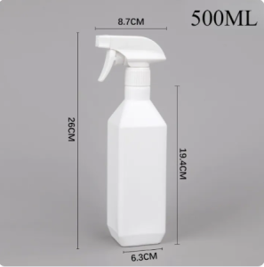 ขวดสเปร์ รีฟิลล พร้อมหัวฉีด ทรงสี่เหลี่ยม ใส่น้ำยารีดผ้า น้ำเปล่า  และของเหลวอื่น ๆ มี  500ml ฟร๊อกกี้ ขวดสเปรย์รีฟิลพร้อมหัวฉีดทรงเหลี่ยม ขวดฟ๊อกกี้