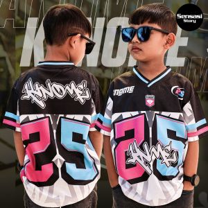 Kanome Jersey Anak Rugby NFL Oversize Unisek Number Premium Usia 3-12 Tahun Dryfit Brazil Embos