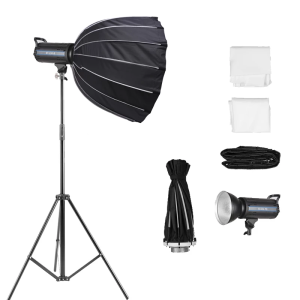 150w High Power Live Broadcast LightProfessional Deep Polished Grille Soft Box Lighting 2.8m Stainless Steel Tripod