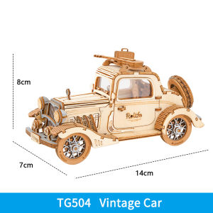 Robotime Rolife Vintage Car Model 3D Wooden Puzzle Toys for Chilidren Kids TG504