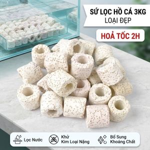 Sứ lọc ( 3KG ) loại đẹp vật liệu lọc nước hồ cá bể cáloại bỏ kim loại nặng bổ sung khoáng chất & nguyên tố vi lượng