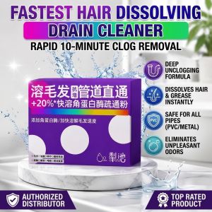 Powerful Drain Cleaner Clog Remover Hair Dissolver Pipe Unblocker for Effective Hair Removal and Drain Clearing
