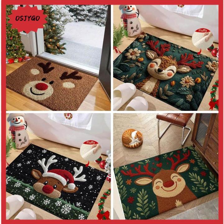 OSJYGO Thiết kế ông già Noel Thảm cửa Giáng sinh Hấp thụ nước Trang trí ...