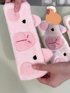 แถบคาดศีรษะ Capybara แบบนุ่มและซึมซับดีสำหรับกำจัดขนขนปุยเนื้อนุ่มใช้ได้ทุกวัน
