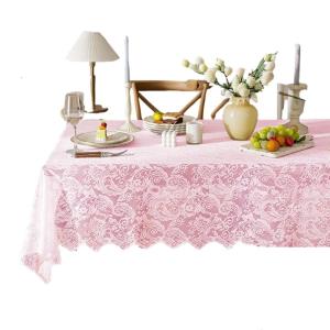 Soft Lace Tablecloth for Romantics Dinners and Home Decorations Soft Polyester Table Cloth for Outdoor Reception