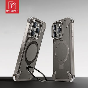 OATSBASF Shockproof Metal Phone Case with Magsafe Phone Holder For iPhone 13 Pro / 13 Pro Max