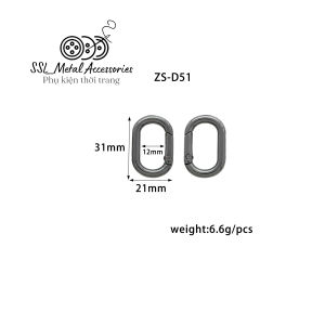 ( 5 cái) Khoen oval kim loại vòng oval đóng mở làm phụ kiện túi xách ZS-D51 #ssl_accessories