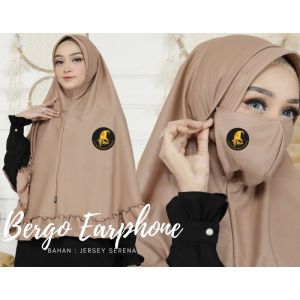 Bergo Instan Slip In Telinga Earphone Masker Jumbo (bergo earphone)