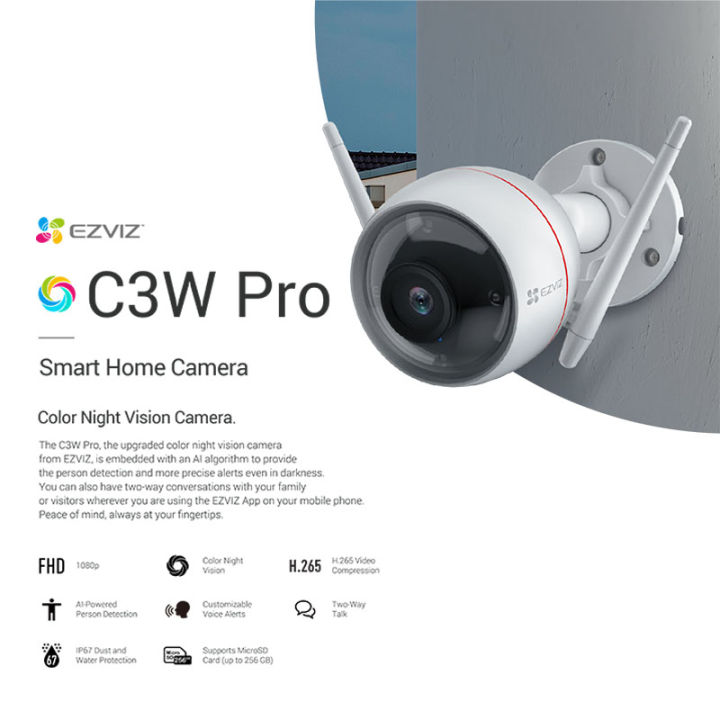 EZVIZ C3W Pro Cosse Caméra de sécurité IP Extérieure 2560 x 1440 pixels Plafond/mur