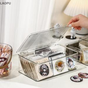 🎉【Low price】🎉LAOPU Desktop Storage Box Transparent Desk Stationery Hand Account Storage Box Large Capacity Drawer Cosmetic Organizer Box