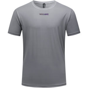 WOSAWE Men Women Cycling Jersey Breathable Quick Dry Pocket Running Sports Short Sleeve T-shirts
