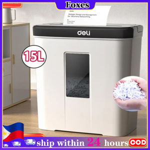 【Free Gift】Deli 15L Paper Shredder Machine Heavy Duty Shredder Machine Can Shred Staples A4 High Quality Automatic Shredder Electric Paper Shredder