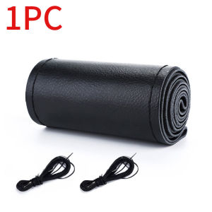 Genuine Leather Steering Wheel Cover DIY Braid Suitable For 38cm Diameter