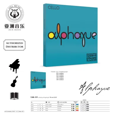 AUTHORIZED DISTRIBUTOR - THOMASTIK INFELD - ALPHAYUE AL400 CELLO STRING SET 4/4 SIZE