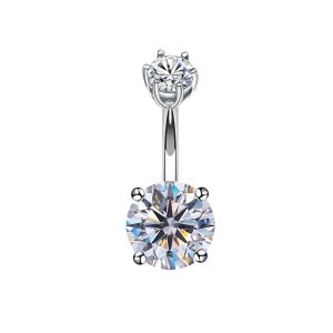 Belly Button Rings Silver 925 Navel Piercing Body Jewelry For Women Men Officials Piercing Zircon Plated Platinum Color