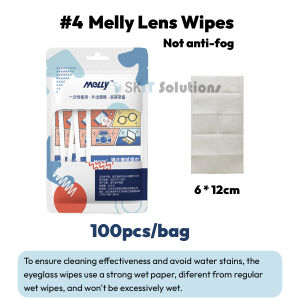 【SKIT SG】100Pcs Portable Anti-Fog Lens Cleaning Wipes Disposable Fog-Proof Lens Wipes Glasses Cloth Spectacle Wet Wipe Pack Pre Moistened For Eye Glasses Zeiss Camera Lenses Mobile Phone Laptop Screen Keyboard Antibacterial Degreasing