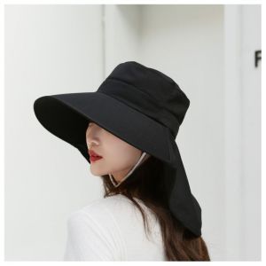 DAWEIF Fashion Outdoor Fisherman Hat UV Anti Wide Brim Shawl Women Summer Hat 2024 Neck Protection Sunscreen Ponytail Cap