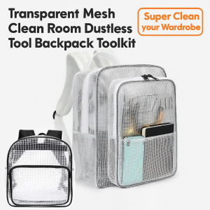 Transparent Anti Static Backpack Mesh PVC Dustproof Shoulder Bag Lightweight Toolkit for Work Electronics Protection