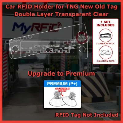 Car RFID Holder Universal Tag Double Layer Transparent Clear Car Accessories (RFID Tag Not Included)