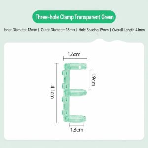 CHUN053634 Plastic 3 Holes Binder Rings Detachable 3-holes Book Binding Rings Durable Transparent Transparent Binder Rings Scrapbook DIY Accessories