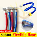 Stainless heavy flexible hose 1 2 for sink hose\gripo hose\fauset hose\lababo hose\flexible hose connector. 