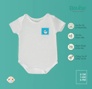 - Bộ liền thân bodychip ngắn tay cho em bé sơ sinh nhiều màu Boube vải sợi tre cao cấp Bamboo thông minh thoải mái - Size 0-9M