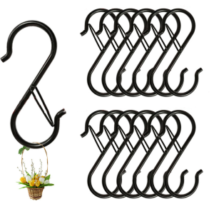 5/10Pcs Windproof S-Hook Hanging Heavy Duty With Safety Buckle Design Home Kitchen Bathroom Organizer