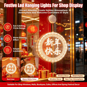 Chinese New Year Acrylic Luminous Ornament Festive Atmosphere Glowing Hanging Pendant Home Decor Wall Window Decoration