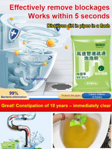 Drain Cleaner Powerful Grease Dissolver Clog Remover for Toilet Sink and Shower Drain Non Toxic Foaming Formula Unclogs Pipes Fast and Efficiently