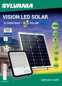 SYLVANIA โคมไฟสปอร์ตไลท์โซลาร์เซลล์ LED Solar Cell พร้อมรีโมท รุ่น VISION LED SOLAR
