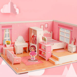 Toybebe Mainan Edukasi Puzzle 3D Puzzle Mainan Edukasi Anak Perempuan Laki Seri Interior Rumah Besar DIY Hadiah Mainan Ank2 Perempuan