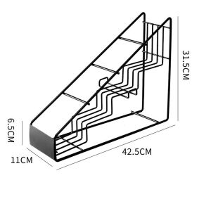 Corner Mount Bottle Organizer Rack with 4/6 Slots for Syrup Condiment Bottles Space Efficient Kitchen Storage