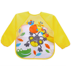 VREN Baby Waterproof Adjustable Childrens Art Smock Kids Painting Aprons Long Sleeve Smock for Eating 1-4 Years