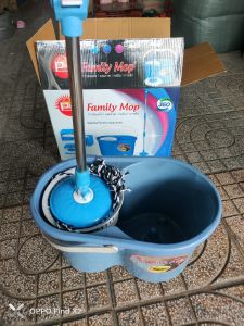 Bộ lau nhà - Thùng lau nhà 360 độ cây inox bông cotton (Giá Sỉ)